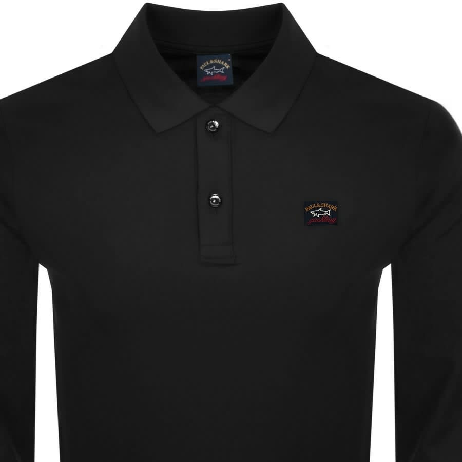 Paul And Shark Long Sleeved Polo T Shirt Black